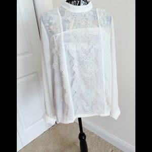 Cute Jannifer Lopez milk white top with lace